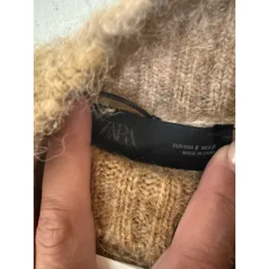 Zara Brown Wool Alpaca Blend Ruffle‎ Sleeve Knit Vest Sweater NEW S thumbnail 10