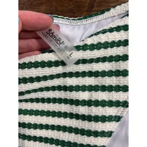 Samiol Green Striped Underwire Bikini Set NWT size large‎ thumbnail 4