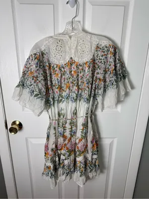 Farm Rio Off-White Sweet Bloom Bouquet Mini Dress L thumbnail 6