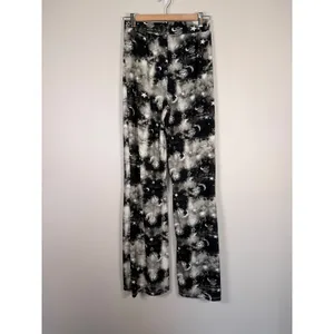 Poof New York Celestial Sun Moon Stars Women's Wide‎ Leg Pants Black White Small Witchy Gothic thumbnail 4