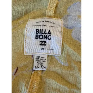 Billabong Yellow Floral Kimono Cardigan Duster Womens S/M Rayon Boho Cover Up thumbnail 5