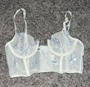 Boutique White Butterfly Corset Top thumbnail 1