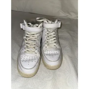Nike Air Force 1 mid- White Leather Sz 11.5 thumbnail 2