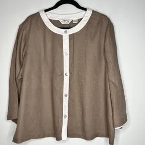 Orvis Linen Blouse Size XL thumbnail 2