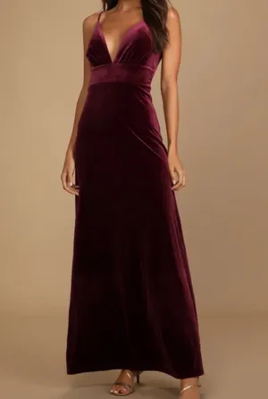 Lulus Maroon Velvet Dress thumbnail 1