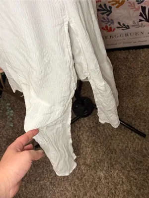 Abercrombie & Fitch White Open Back Button Front Maxi Dress thumbnail 5