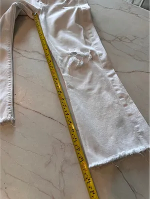 MOTHER The Hustler Ankle Fray Jeans In Tea and Biscuits White Wash Women’s sz 27 thumbnail 11
