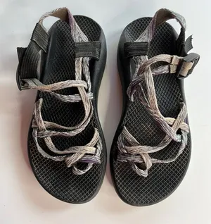 Chaco ZX/2 Classic Double Strap Toe Loop Sandals Gray Purple Women’s Size 7 thumbnail 1