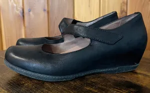 Dansko Shoes Lanie Mary Jane Wedge Black Nubuck Leather Womens‎ 41 US 10.5-11 thumbnail 1