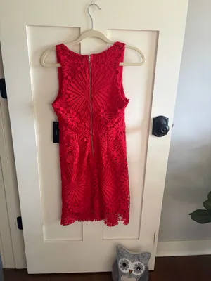 Lulus Mini Dress Red Lace thumbnail 3