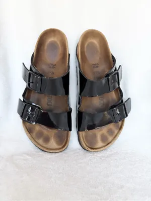 Birkenstock Arizona Birko-Flor Black Patent Sandals Women’s US 5 Regular thumbnail 3