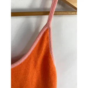 Boutique Knit Orange Pink Colorblock Sleeveless Maxi Dress Size Medium thumbnail 5