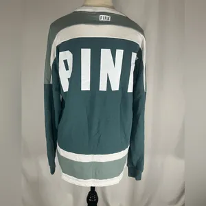 PINK Victoria's Secret Lace Up Neckline Hockey Style Sweatshirt thumbnail 4