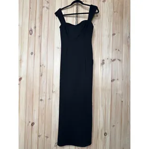 NWT Lulus Samai Black Cap Sleeve Bodycon Midi Dress Party Holiday Dinner Size S thumbnail 2