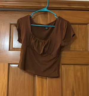 Rue 21 Brown Ruched Crop Top thumbnail 2