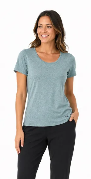 REI Co-op Women’s Tee Shirt Green Heather Short Sleeve Size M thumbnail 1
