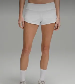 Lululemon White Speed Up Shorts 2.5" Low-Rise size 4 good condition! thumbnail 4