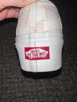 Pink and white woven platform vans thumbnail 4