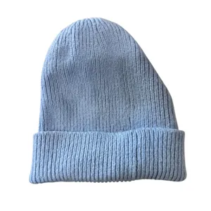 Club‎ Monaco Light Blue Knit ribbed Beanie wool alpaca One size thumbnail 4