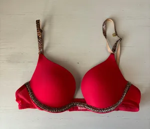 Y2k Victoria’s secret very sexy red push up bra with cheetah print details 32A thumbnail 2