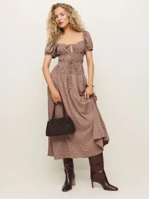 Reformation Rhett Dress in Audrie Check Gingham 6 thumbnail 8