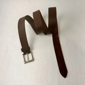 Vintage Brown Leather Belt Men's Unisex Classic Accessories Dress Up Work thumbnail 5