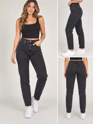 Levi's High-Rise Washed Black Mom Jeans thumbnail 2