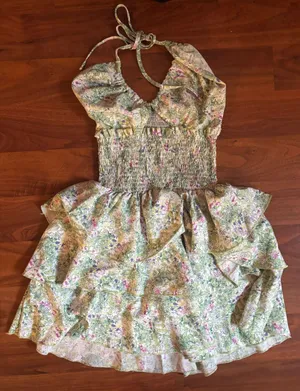 Green floral dress thumbnail 1