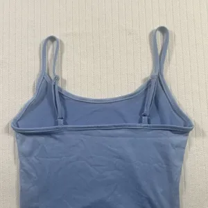 Basic Cami Tank Top Light Blue Scoop Neck Adjustable Straps Soft Fitted Women XS thumbnail 6