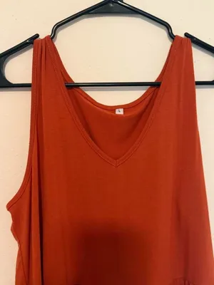 Rust Orange Tiered Tank Dress thumbnail 4