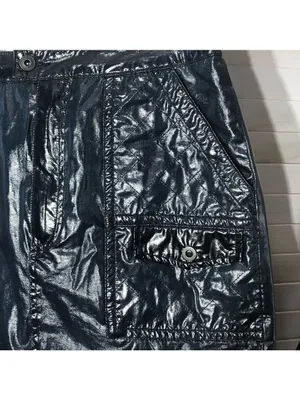 Free People Leather mini Skirt pockets zip cocktail clubbing festival rocker S thumbnail 7