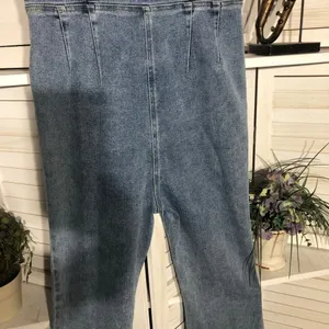 Emory Park Y2K denim jumpsuit bell-bottoms blue zip sexy fitted look groovy hippie boho M thumbnail 16