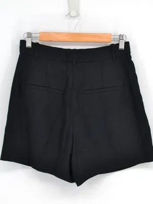 Abercrombie Fitch Sloane Tailored Linen Blend Shorts Black High Rise 27 thumbnail 3