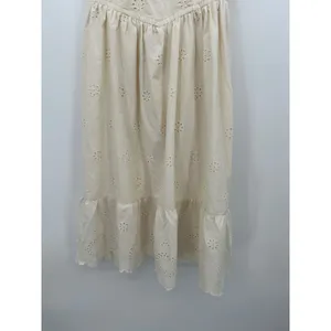 Celebrity Pink Eyelet Midi Dress XS Ivory Cottagecore Coquette Tie Strap thumbnail 7