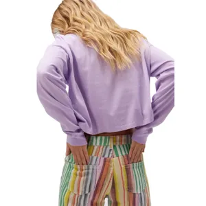 Daydreamer LA Women's Beach Boys License Plate Crop L/S Merch Tee Lavender S $98 thumbnail 5