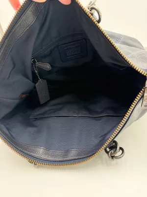 Coach F59325 Navy Blue Pebbled Leather Satchel Crossbody Shoulder Bag thumbnail 5