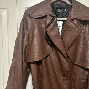 Chocolate Brown Trench Coat thumbnail 3