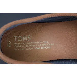 TOMS Alpargata Women W8 Red Navy Plaid Canvas Excellent Corduroy Heel Slip On thumbnail 6