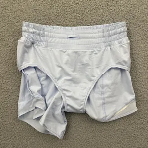 Lululemon Hotty Hot Shorts High Rise 4" Blue Linen Athletic Athleisure Women's 4 thumbnail 3