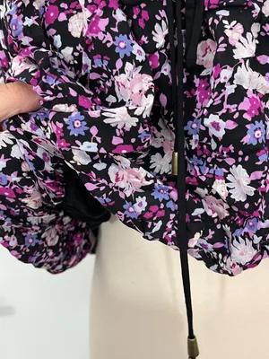 Free People Small Floral Print Drawstring Bubble Hem Crop Top thumbnail 8
