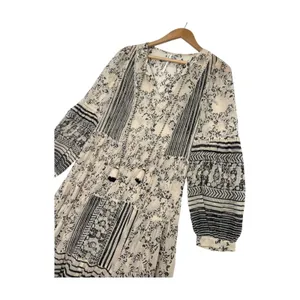 By Anthropologie Talulah Tiered Midi Dress Womens Small Beige Sheer Peasant Boho thumbnail 6