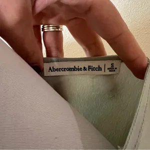 Abercrombie & Fitch Silver Sage Green Tie Front Satin Peplum Blouse SMALL thumbnail 4