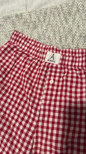 Red checkered shorts thumbnail 2