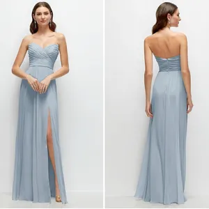 After Six Strapless Pleated Surplice Chiffon Maxi Dress With A-Line Skirt thumbnail 2