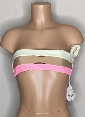PilyQ New. pink bikini top. Small. Retails $80 thumbnail 1