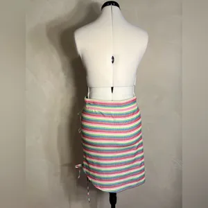 Target Pride Women's Asymmetrical Rainbow Striped Pull On Casual Mini Skirt|Sz:M thumbnail 7