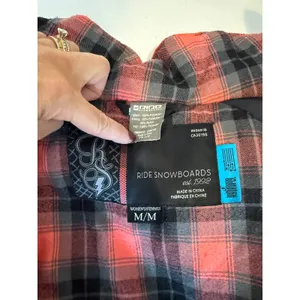 Ride‎ Snowboards Women Ski Snowboard Jacket Coral Plaid Lined Medium Waterproof thumbnail 2