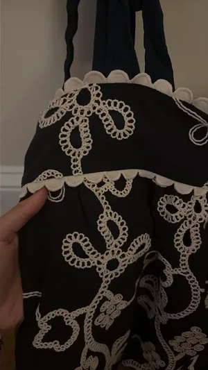 THML Navy Embroidered Summer Top thumbnail 3