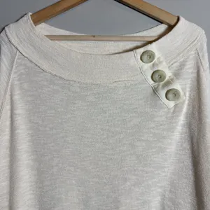 Free People We the Free Don't Forget Me Top Womens Medium Ivory Long Sleeve Boho thumbnail 9