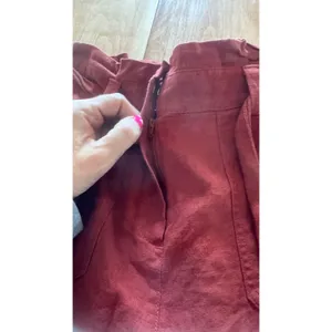 ASOS Rust Red Linen Blend Paperbag‎ Waist Shorts High Rise Size US 2 thumbnail 2